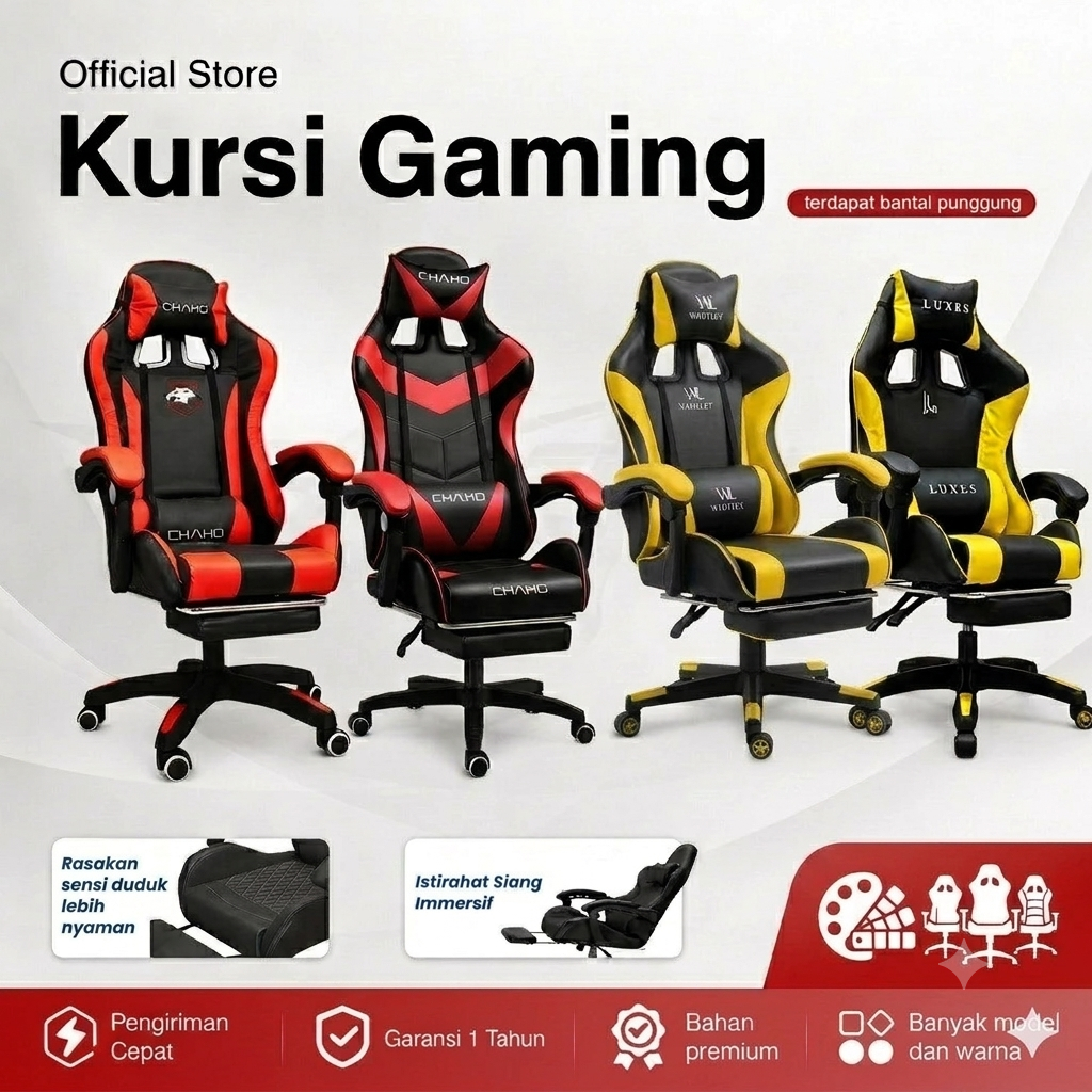 Kursi Gaming Chaho Bangku Gaming Komputer Gamers Kursi Gamers Kursi Live Kualitas Premium