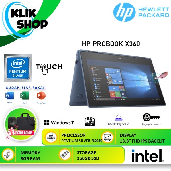 HP PROBOOK X360 11 PENTIUM SILVER N5030 8GB 256GB 11.6 TOUCH WIN11PRO GREY