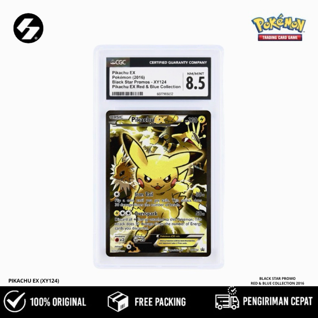 Pokemon TCG Pikachu EX (XY124) Black Star Promo Graded CGC 8.5 NM/MINT