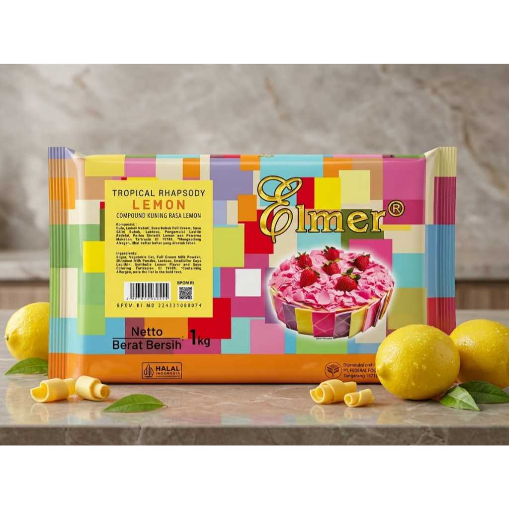 Coklat batang lemon/ Elmer Chocolate Compound Lemon 1kg / Lemon Chocolate/ Elmer Lemon/ Coklat Lemon