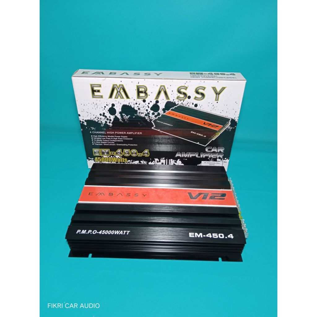 Power EMBASSY seri EM-450.4 45000Watts 4Channel Audio Mobil