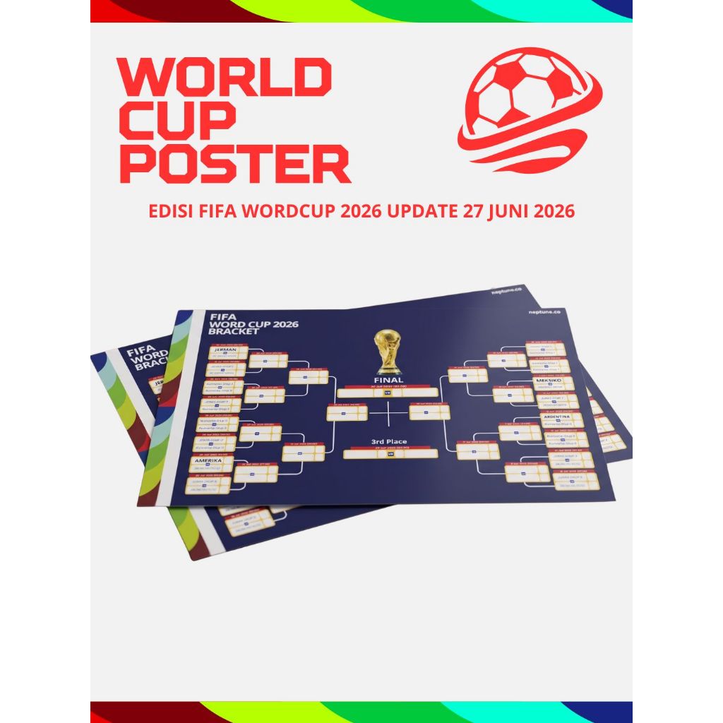 POSTER JADWAL PIALA DUNIA FIFA WORLD CUP 2026 A3