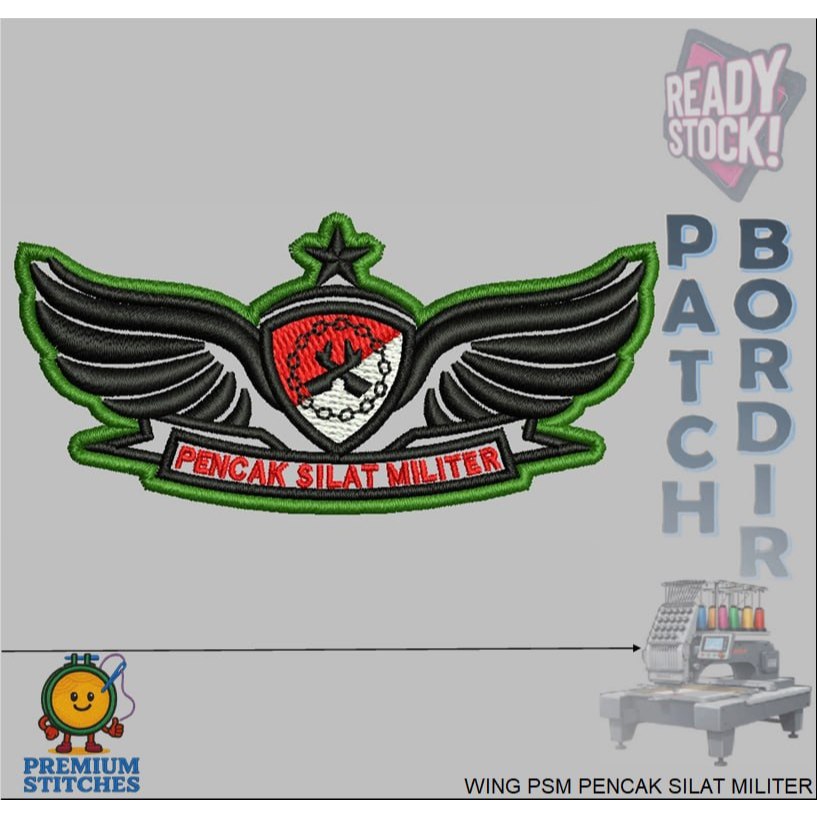 BREVET WING PSM PENCAK SILAT MILITER PDL TNI AD PERKERAS MIKA BORDIR EMBROIDERY - IBP