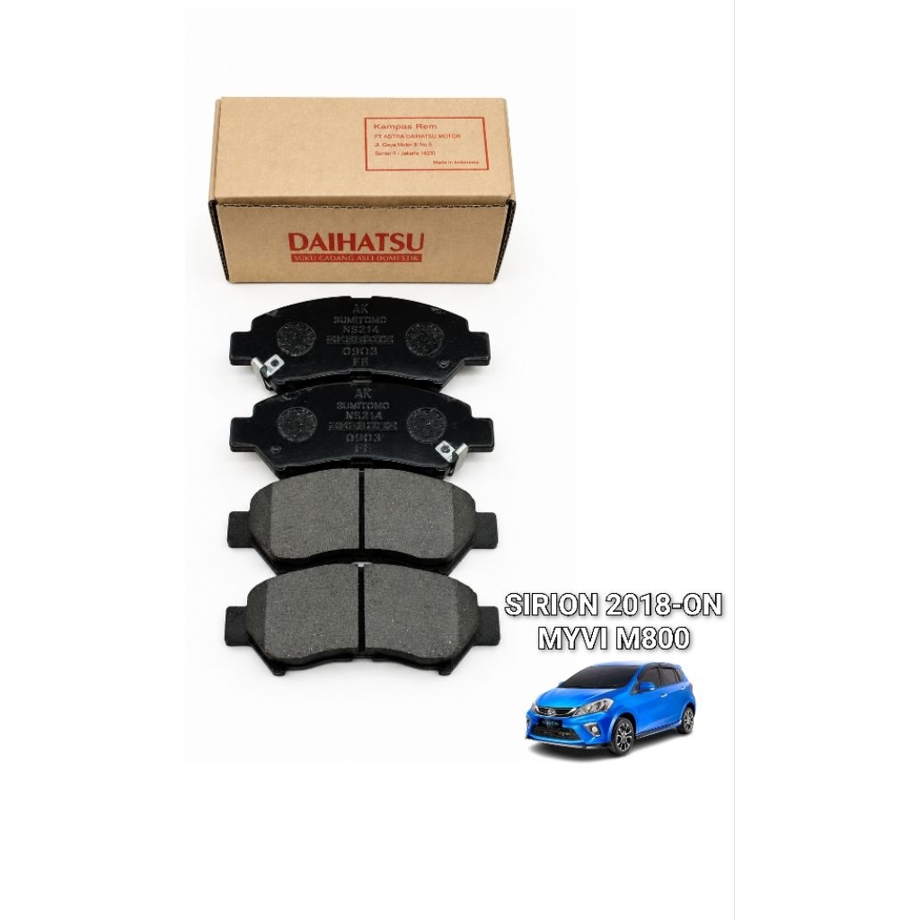 Kampas Rem Depan Daihatsu Sirion 2018-On Myvi M800