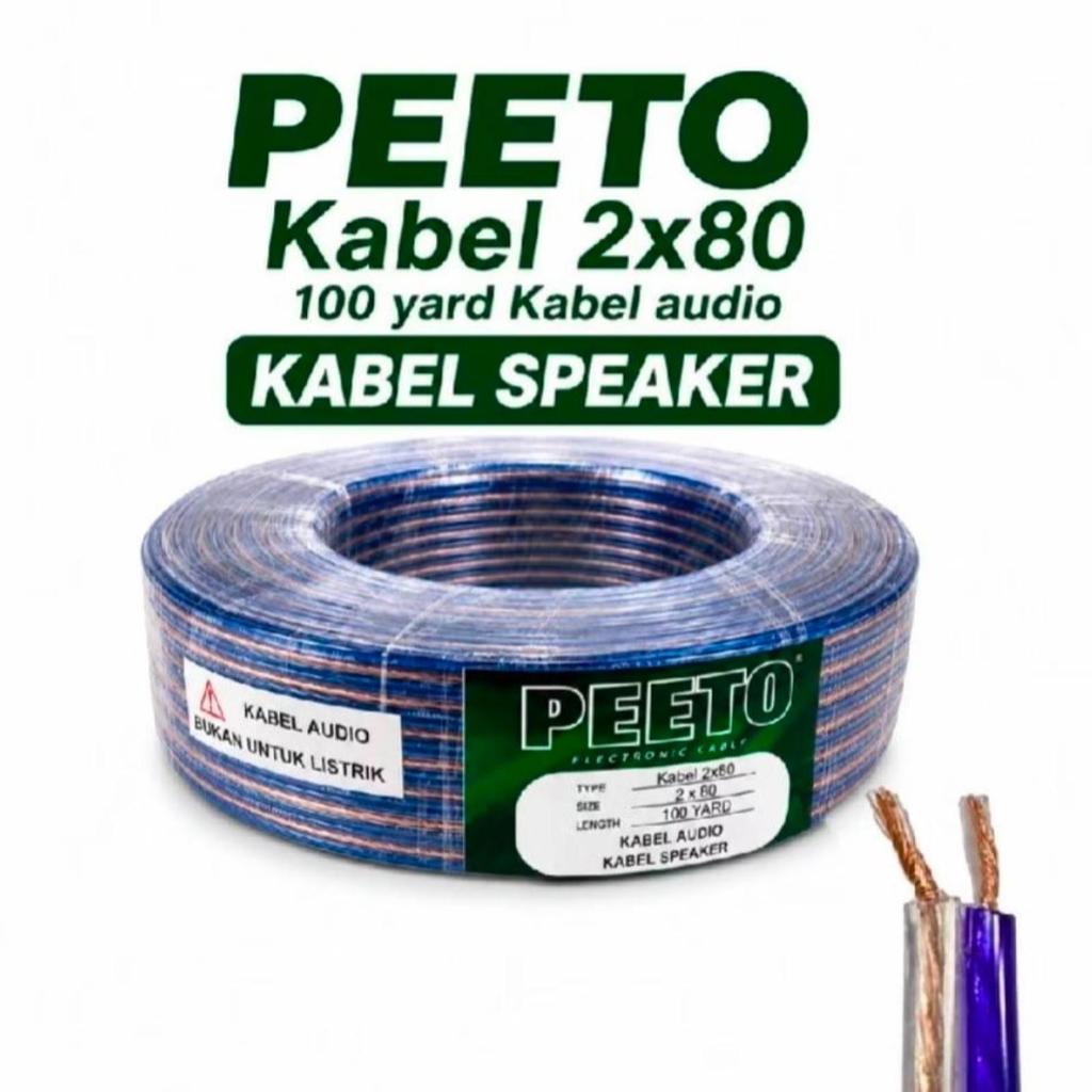 Kabel Speaker Audio Power Amplifier Peeto 2 x 80 100yard 80 Meter Original