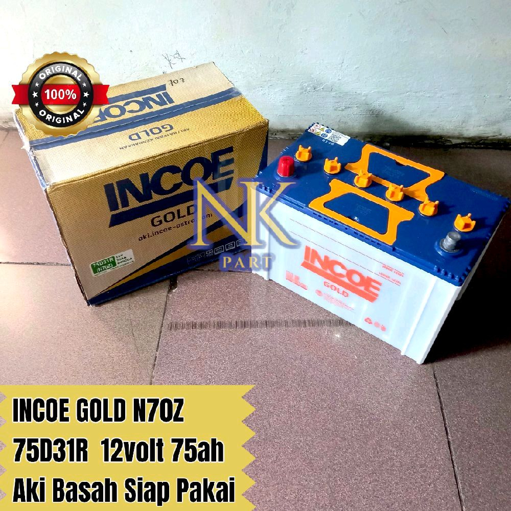 Aki Mobil Isuzu Truk ELF NHR 55, DMax Accu Incoe Gold N70Z 75Ah