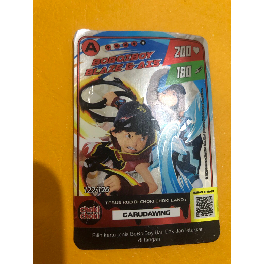 Kartu Boboiboy Blaze & Ais