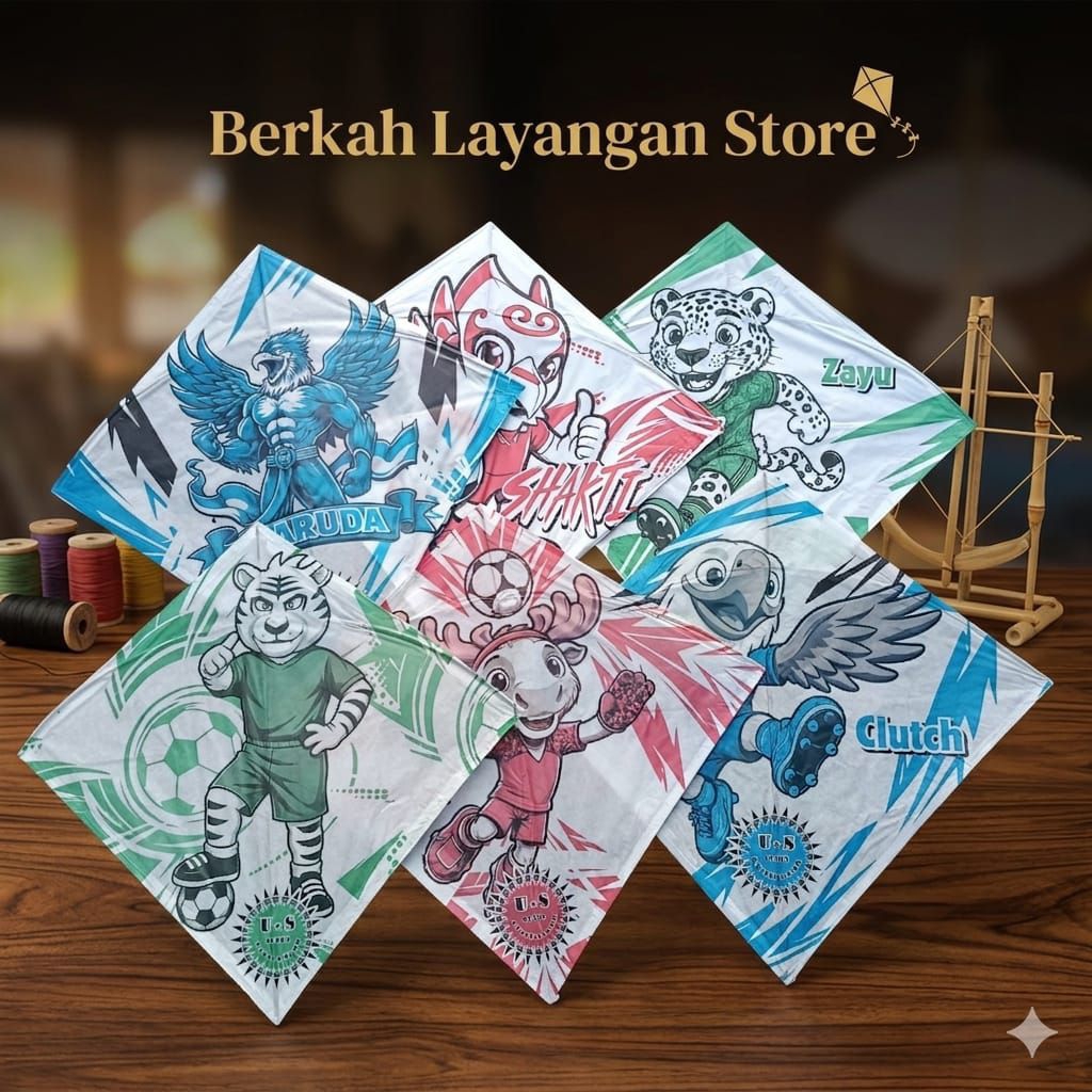 20pcs Layangan kertas sablon layangan kertas gambar layangan aduan layangan jabrug layangan motif te