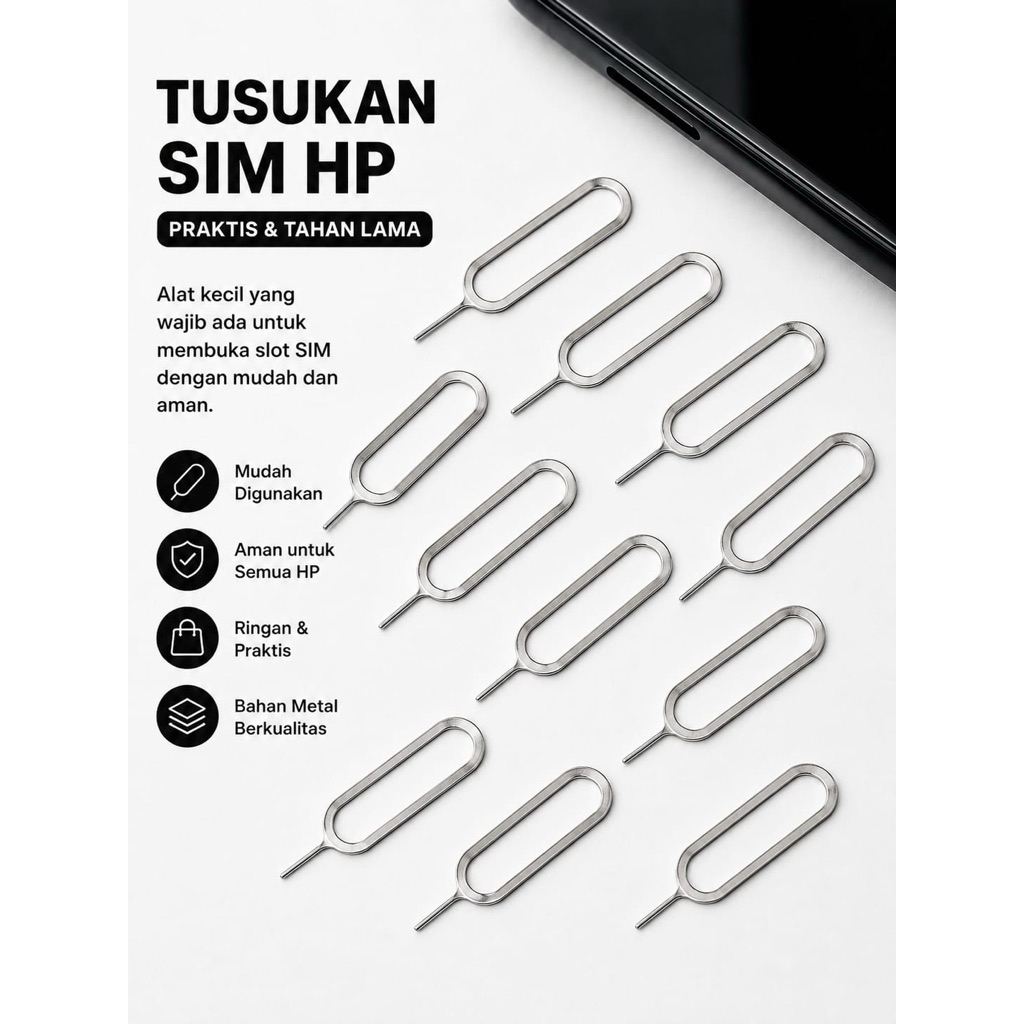 Paket 10pcs Tusukan SIM Card Jarum Tusukan Sim Hp