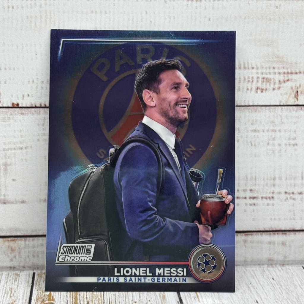 Kartu Bola Messi PSG Topps Stadium Club Chrome Original