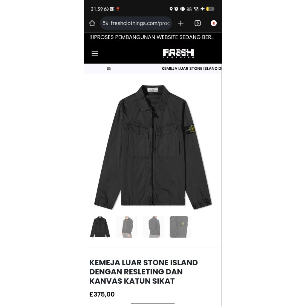 overshirt stone island garment dyed