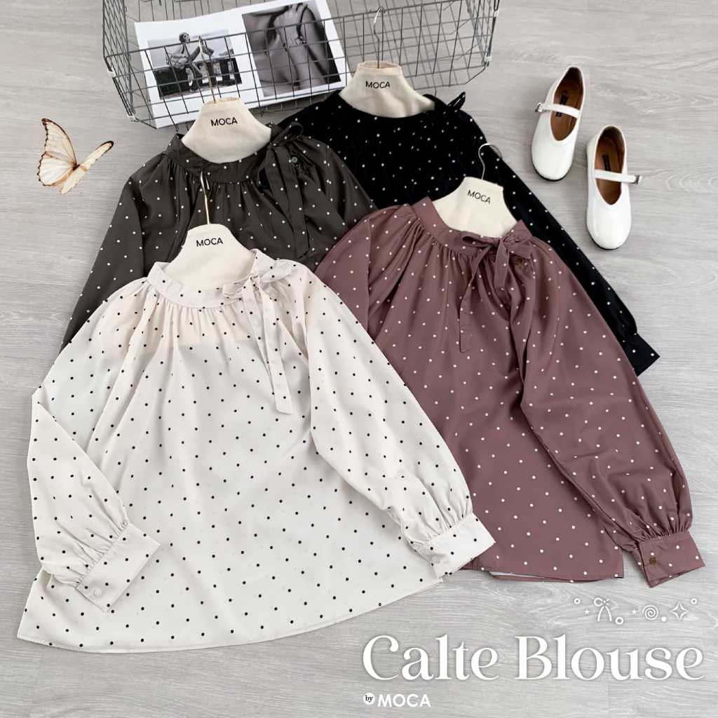 CALTE BLOUSE JUMBO KATUN POLKA NYAMAN ADEM BY MOCA
