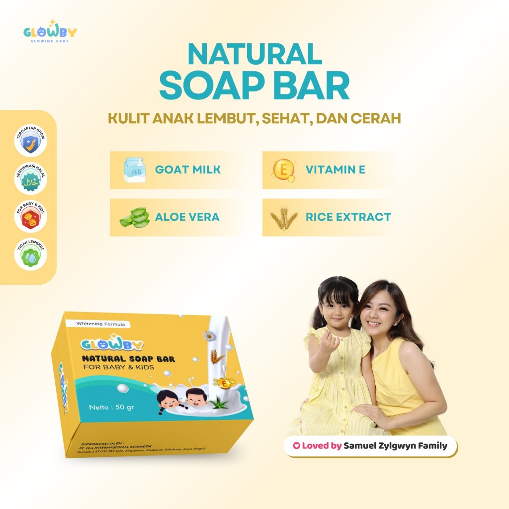 (Glowby) Sabun Batang Pencerah Kulit Bayi Anak 50 gr
