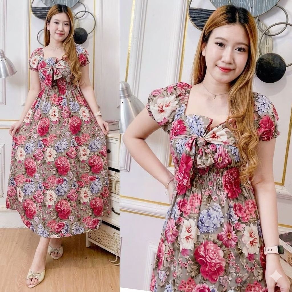 daster bali kerut panjang rok susun lyona