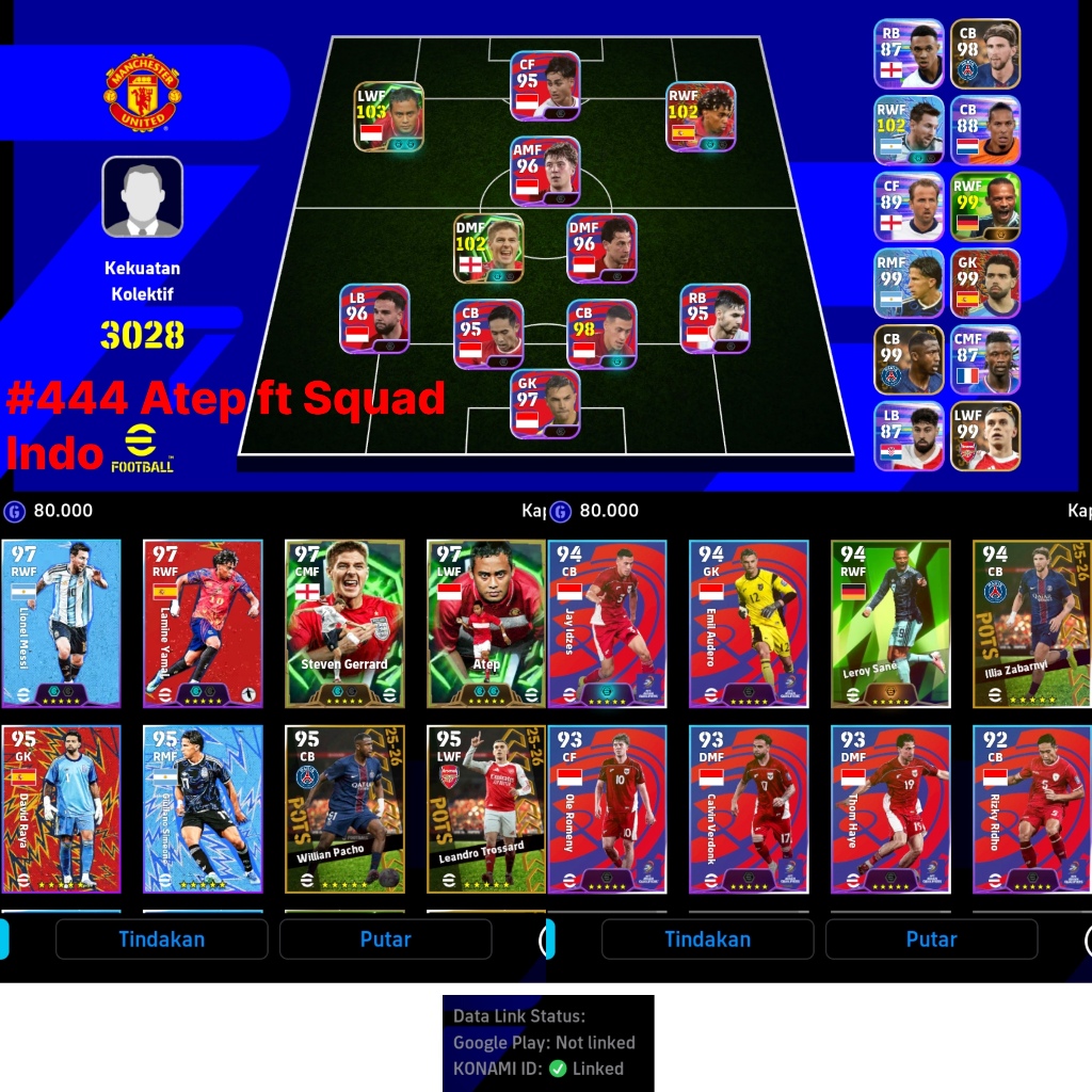 Akun eFootball Mobile 2026 Starter EPIC GG Murah | region indo Konami id