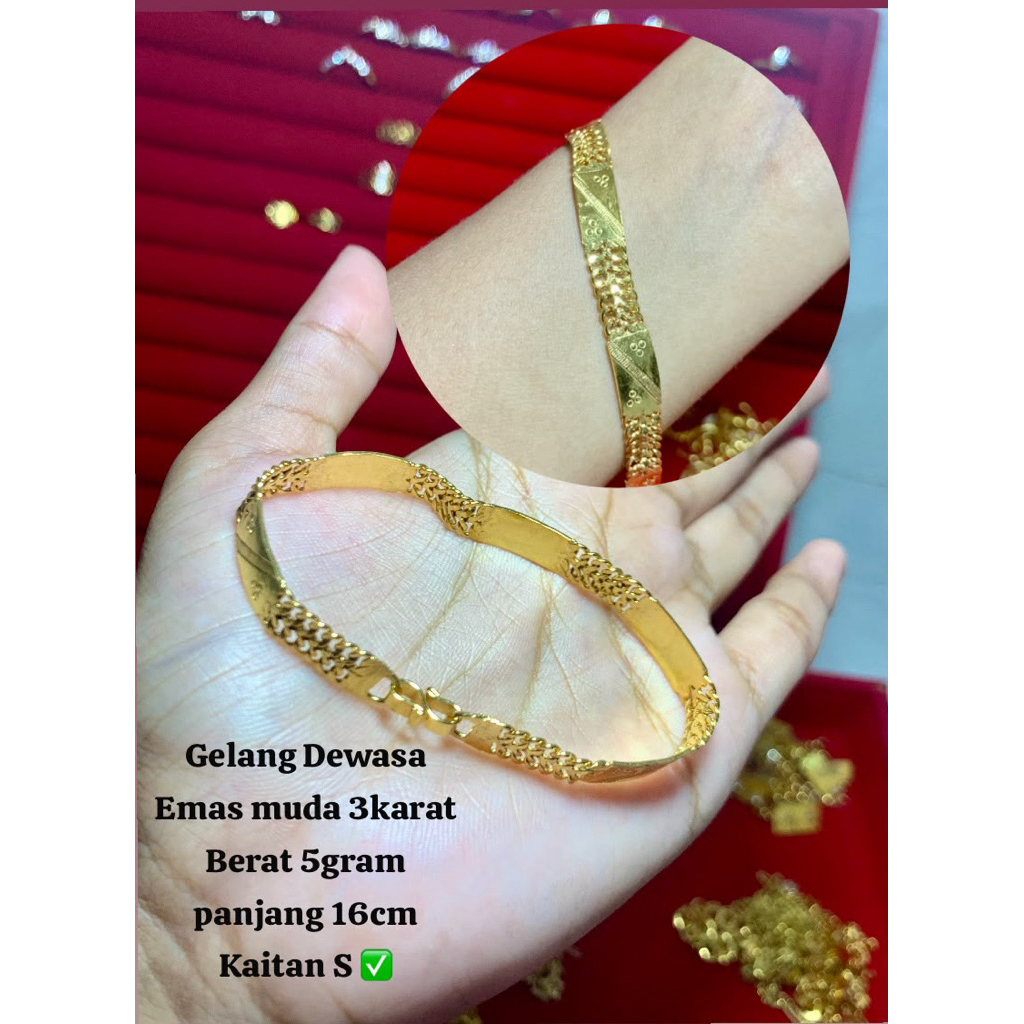 gelang dewasa  emas mudah (5gram