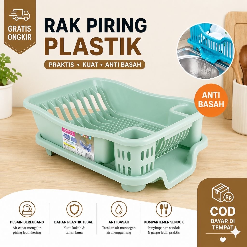 Rak Cuci Piring plastik Rak Piring Mini Rak Piring Susun Plastik