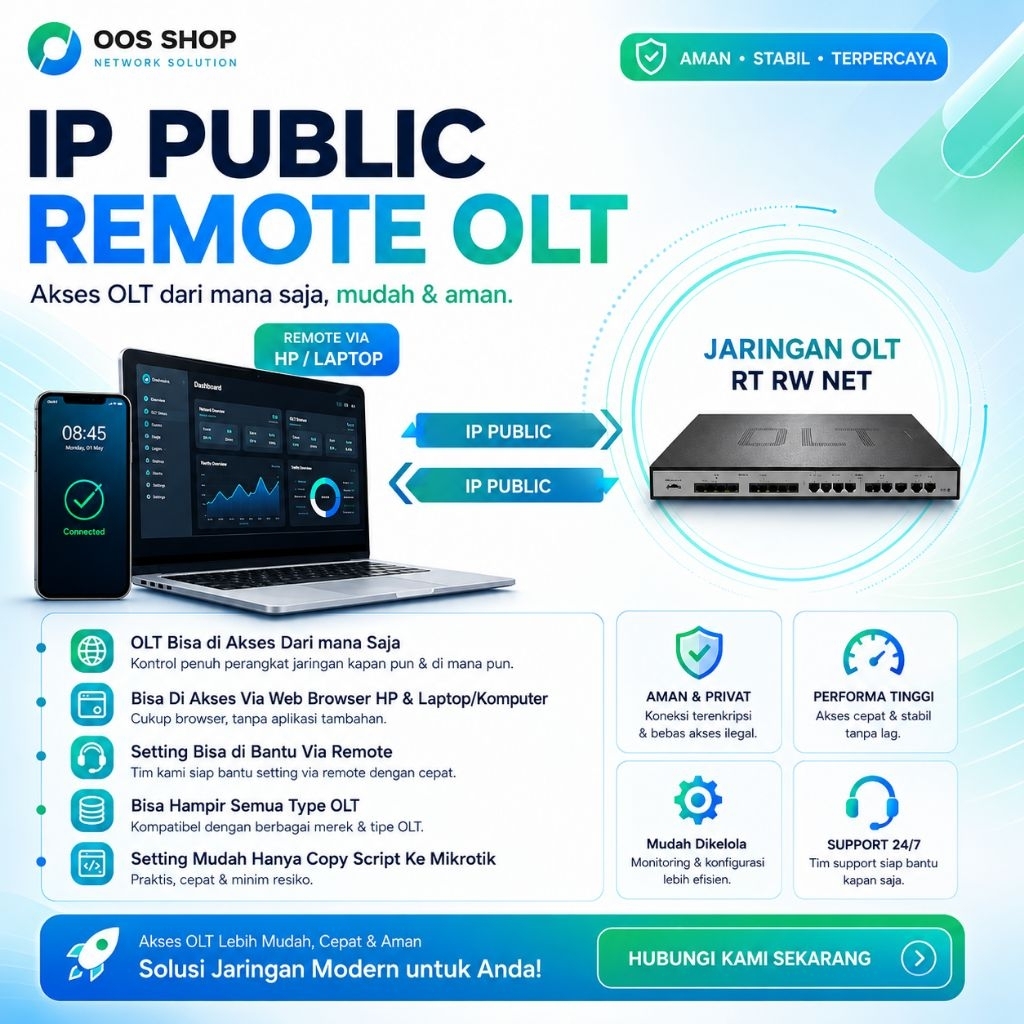 IP Public Remote OLT RT RW NET