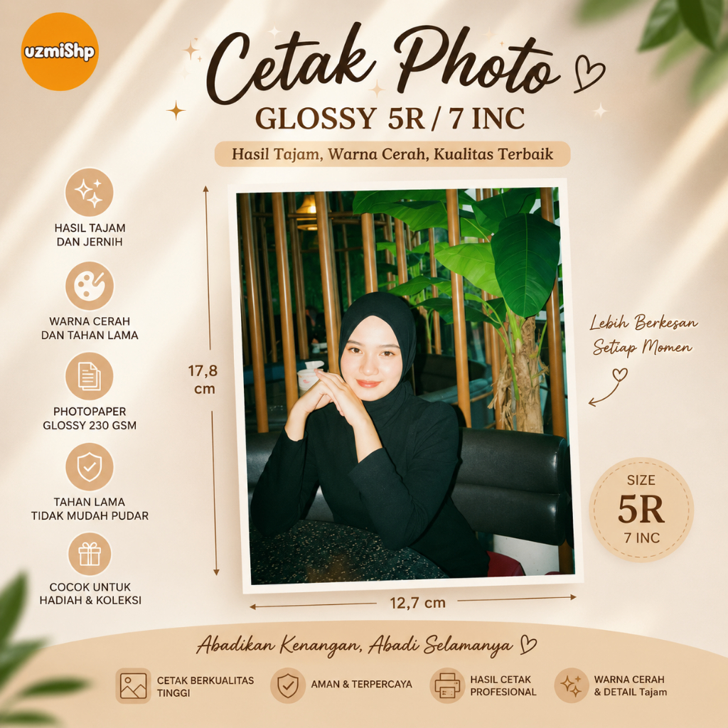 Cetak Foto Ukuran 5r (7 inci) Glossy Photo Paper