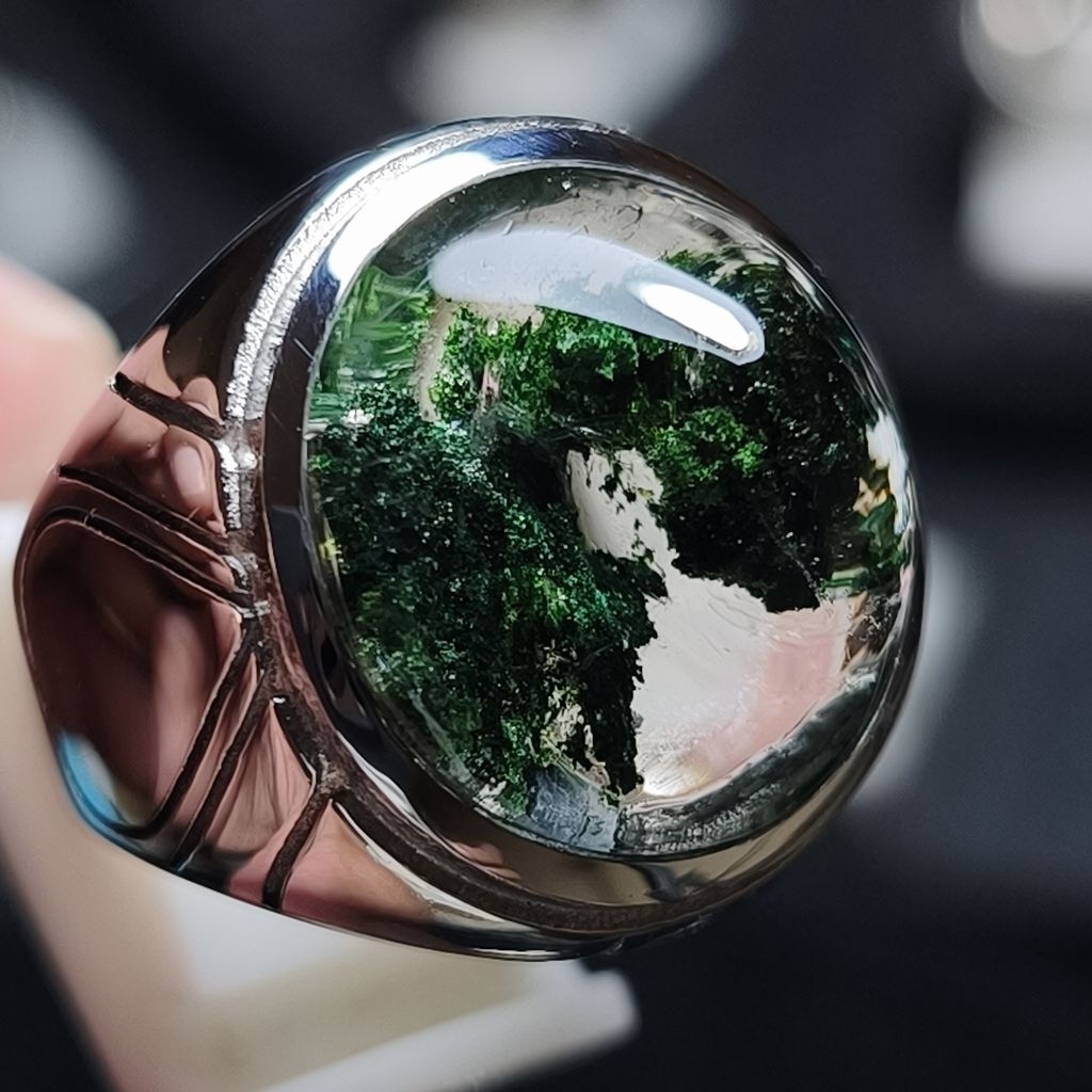 BATU KECUBUNG KARANG HIJAU ring size 8
