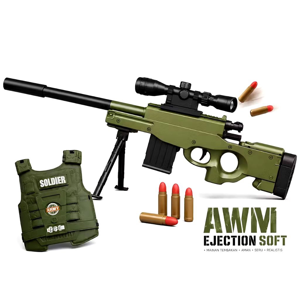 Mainan anak SNIPER AWM keren ,dengan peluru yang aman untuk anak
