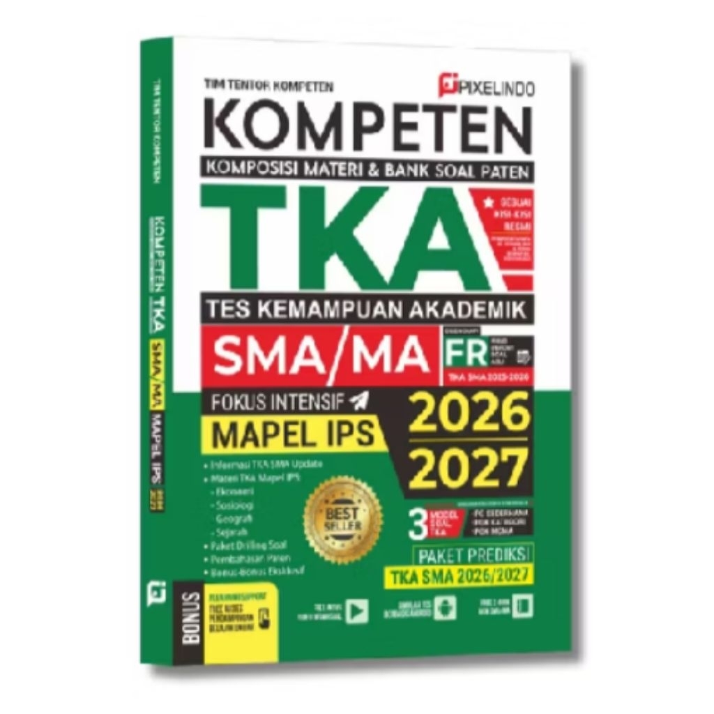 Pixelindo Kompeten TKA SMA/MA FR Fokus Intensif Mapel IPS 2026-2027 Paket Prediksi TKA SMA 2026/2027
