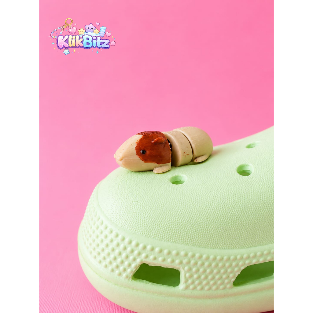 Shoe Charms Guinea Pig Lucu Gemoy 3D Flexi Pin Kancing Hiasan Sandal Baim Aksesoris Sepatu Jibitz