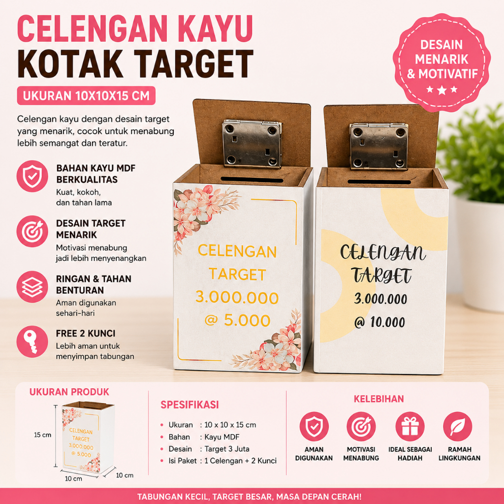 COD CELENGAN KAYU VIRAL TARGET TERMURAH CELENGAN TARGET 3 JUTA 4 JUTA 5 JUTA