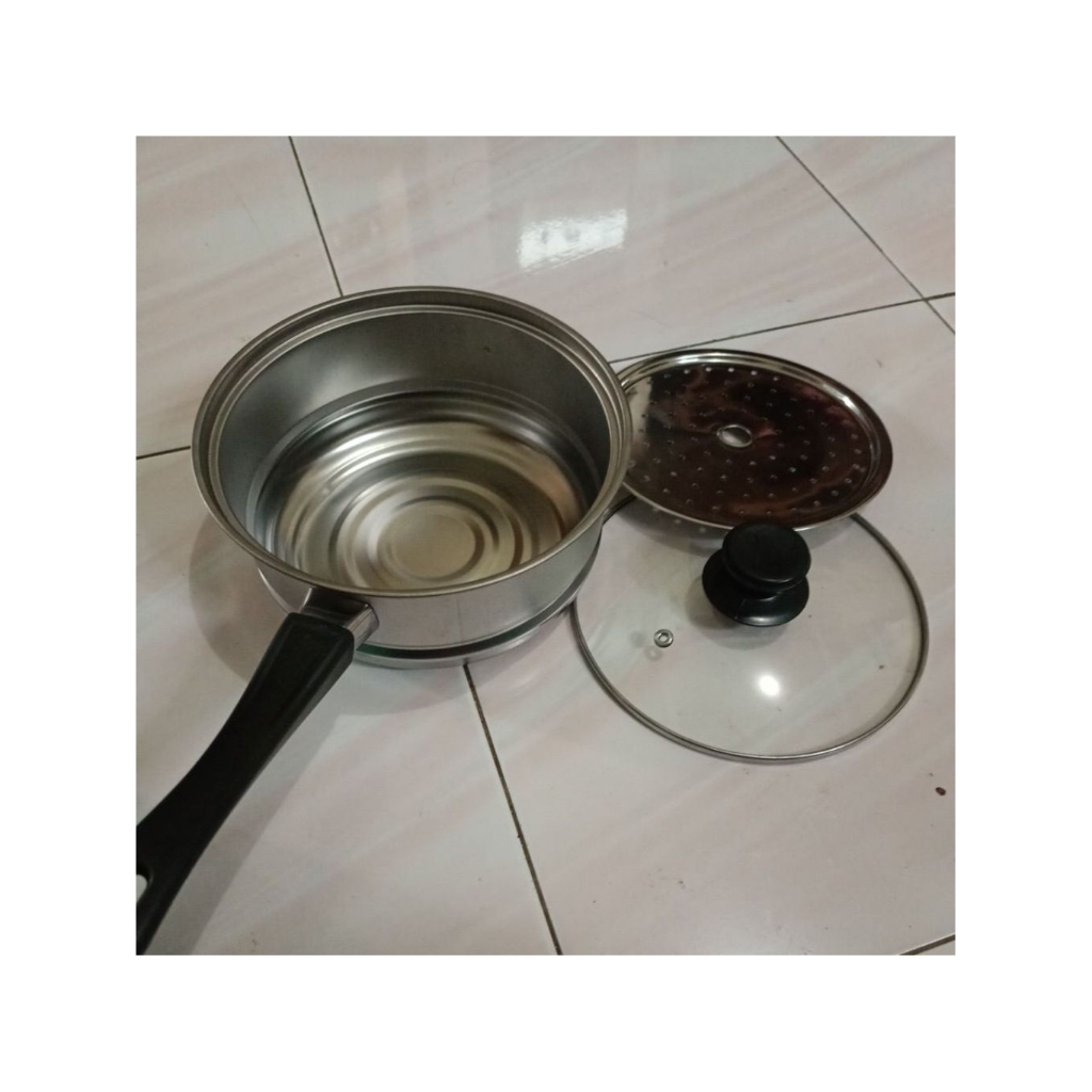 panci stanles panci masak panci bolu kukus bisa pake rebus mie serbaguna uk 20