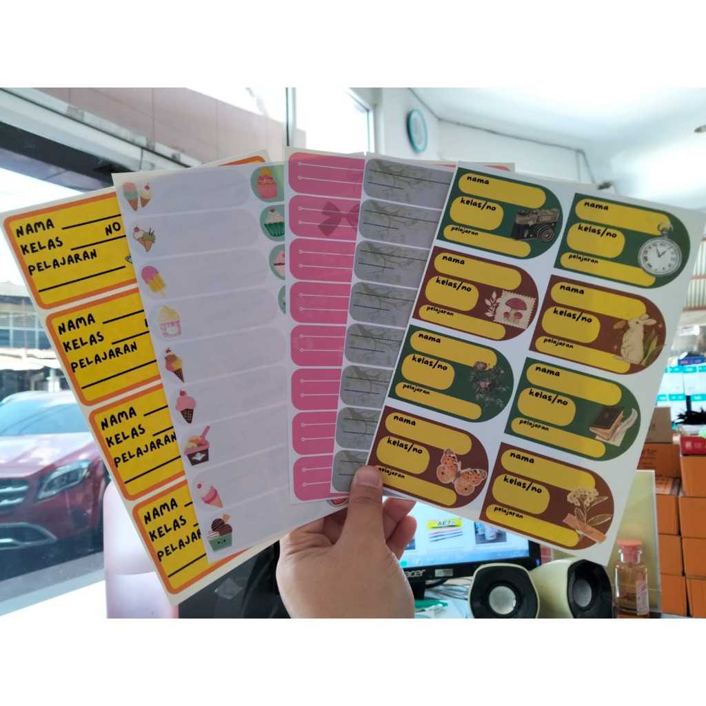 Sticker Label Nama Buku Anak Kelas/NO: Nama Kelas/Kelas/NO Stiker Label Buku Pelajaran Sticker Nama