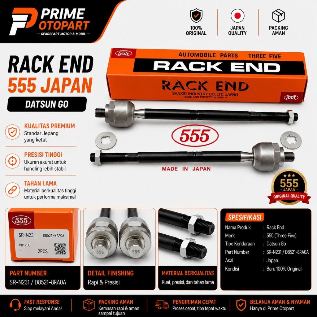 RACKEND RACK END DATSUN GO 555 ORIGINAL JAPAN JUAL 1PC