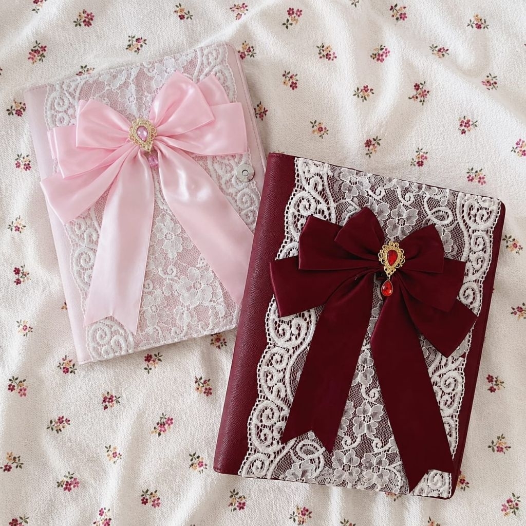 [PRE ORDER] Princess’s Diary | Binder B5 A5 | Binder coquette pink maroon lace | Binder inten