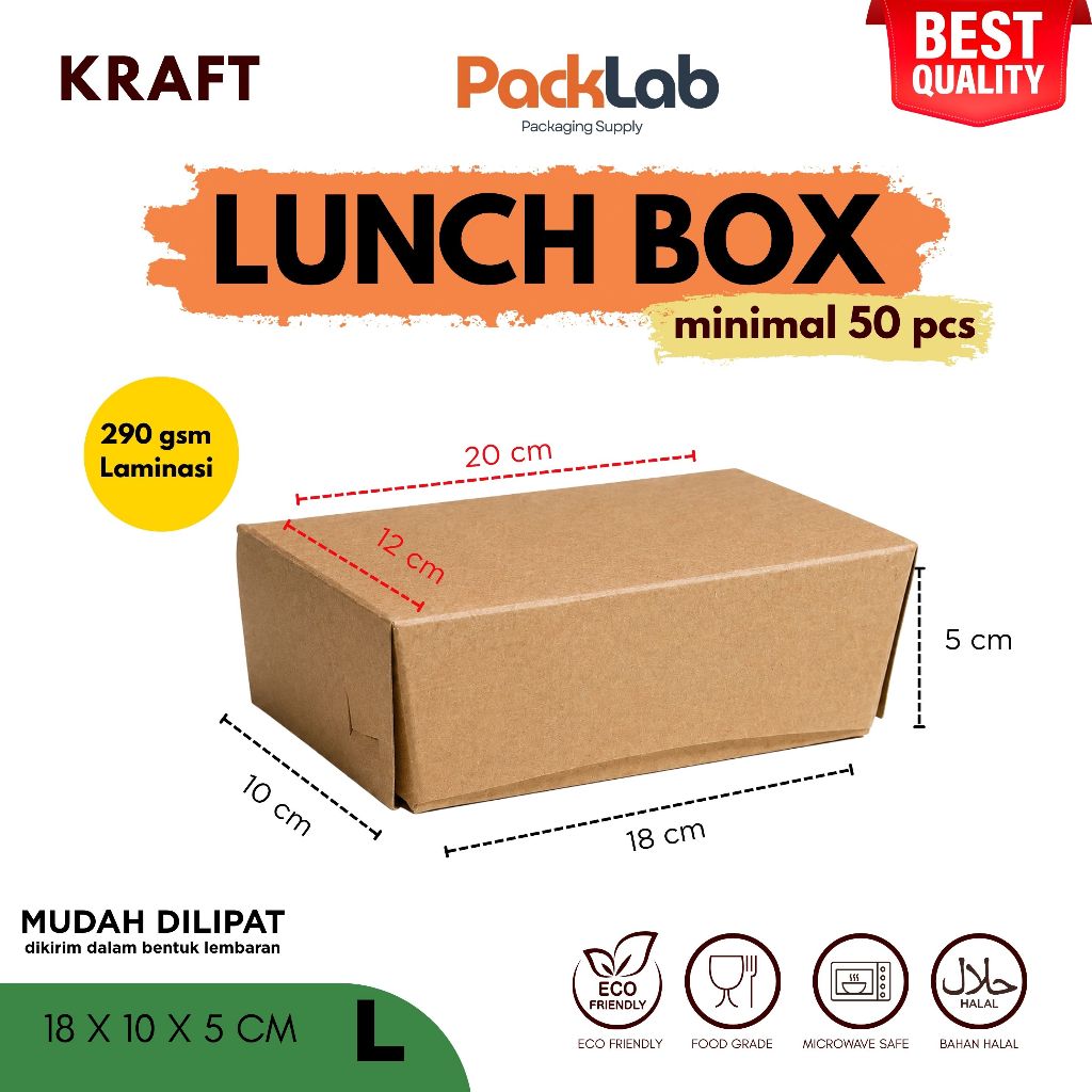 Paper Lunch Box L, Lunch Box Paper, Paper Box Lunch, Kemasan ayam Geprek, Box Ayam Geprek