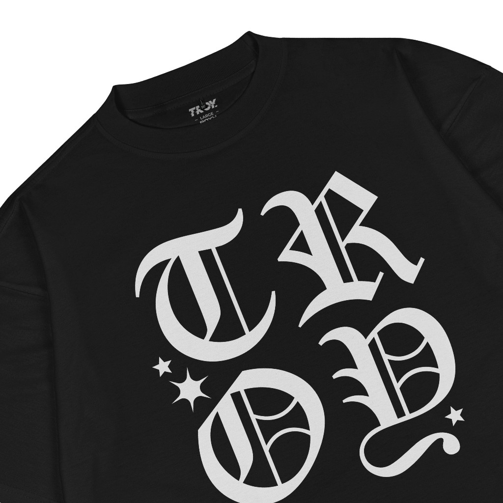Troy Company Boxy Oversize Tshirt Black Big Star - Kaos Boxy Oversize Hitam MBD 3645
