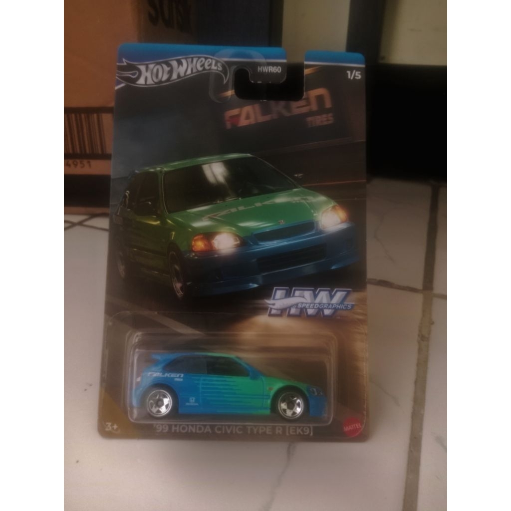 hotwheels '99 honda civic type r (ek9)