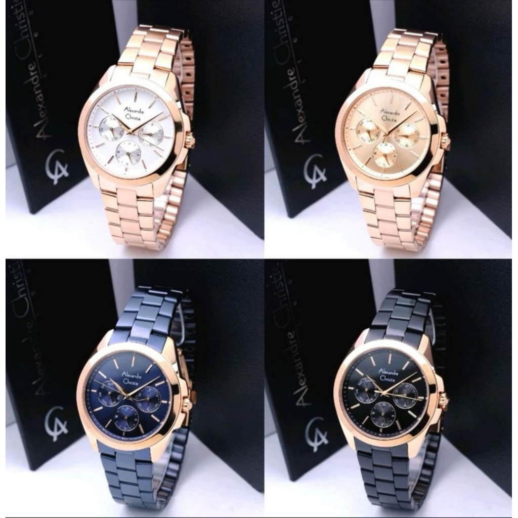 JAM TANGAN WANITA ALEXANDRE CHRISTIE AC2977 AC 2977 GARANSI RESMI SATU TAHUN-FULL ROSEGOLD