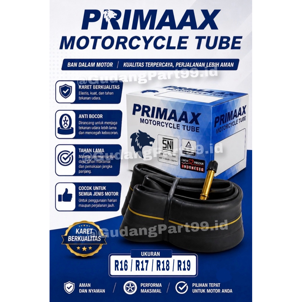 Ban Dalam Motor PRIMAAX R16/ R17/ R18/ R19 - TIPE PREMIUM