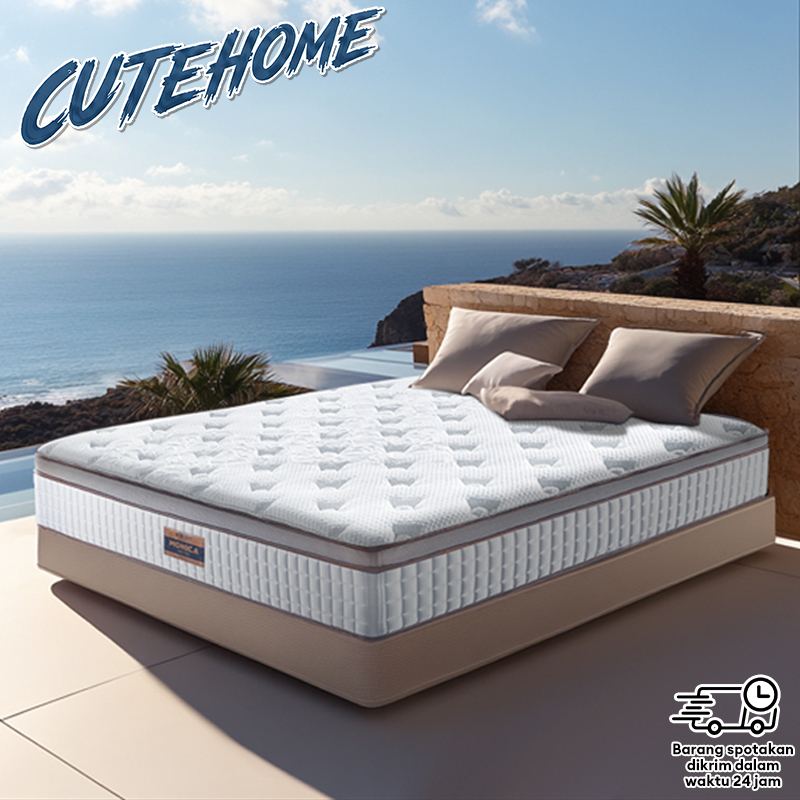 CUTEHOME Kasur Spring Bed Tebal 20cm Spring Bed Kasur Dengan Pegas Terbungkus Individu