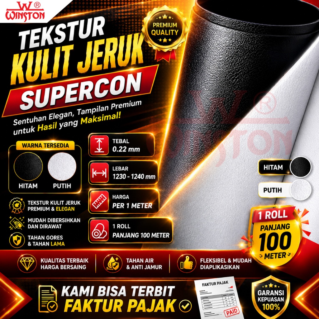 SUPERCON PUTIH DAN HITAM POLOS SOLID PELAPIS FURNITURE TRIPLEK WINSTON