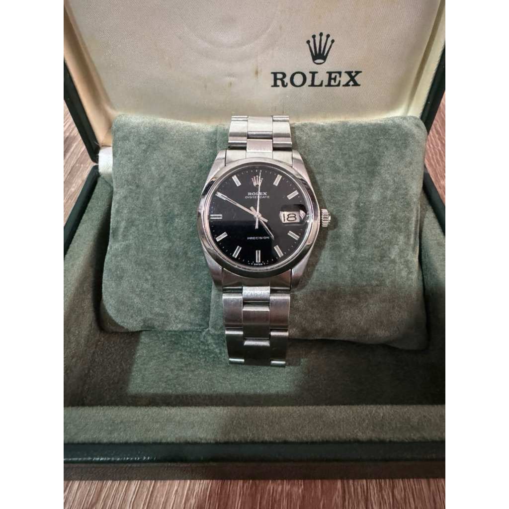 Rolex Oysterdate Precision 6694 Black Dial Vintage - Watch & Box Original