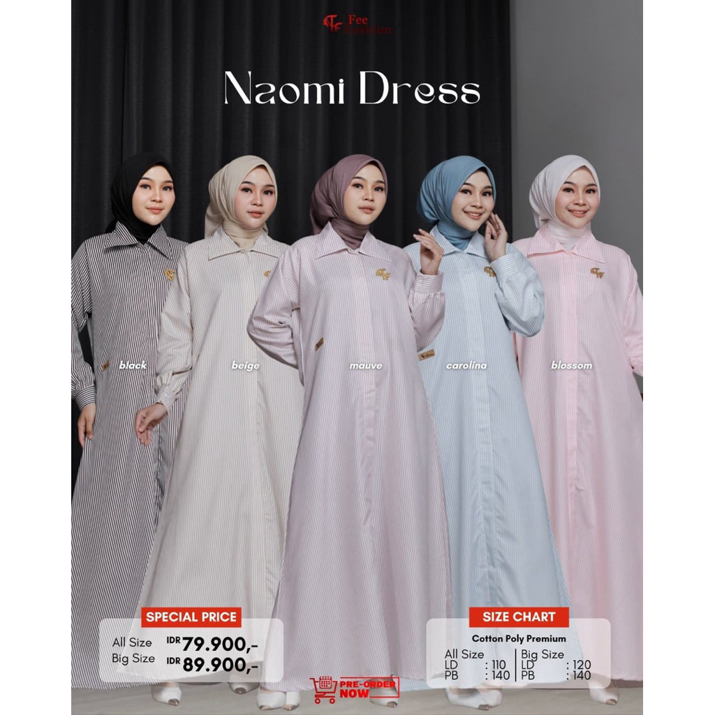 Fee Fashion - Dress / Gamis / Naomi Dress Fee Fashion