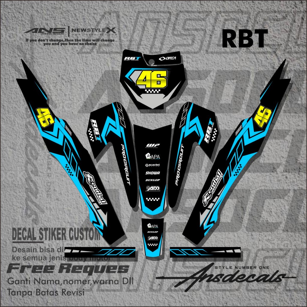 DECAL RBT BODY JUPITER YAMAHA VEGA NEW FULL BODY DEKAL STICKER STRIPING TERBARU HONDA REVO