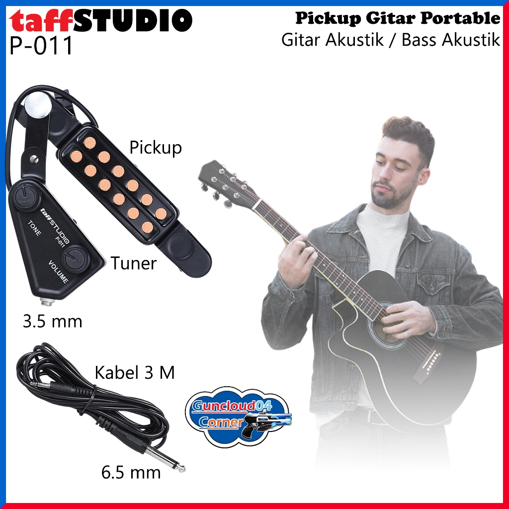 Pickup Gitar Portable All Series P-011 P-012 Guitar Bass Akustik Acoustik Pick Up Tone Volume Contro
