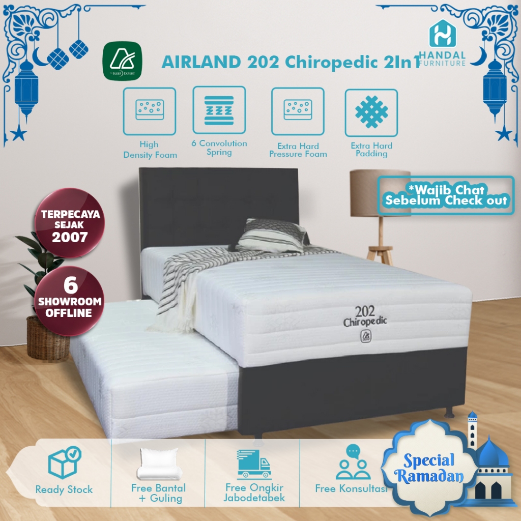 Kasur Springbed Airland 202 Chiropedic 2in1 Kasur Atas Bawah Anak / Dewasa Untuk Kesehatan Tulang Pu