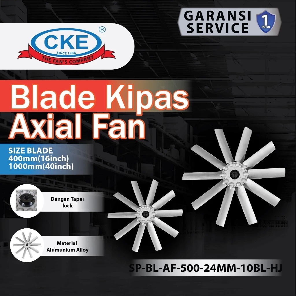 CKE Baling Blade Kipas Axial Fan 20 Inch Inch With Taperlock as 24 mm 28 mm Blade Axial Fan 20"