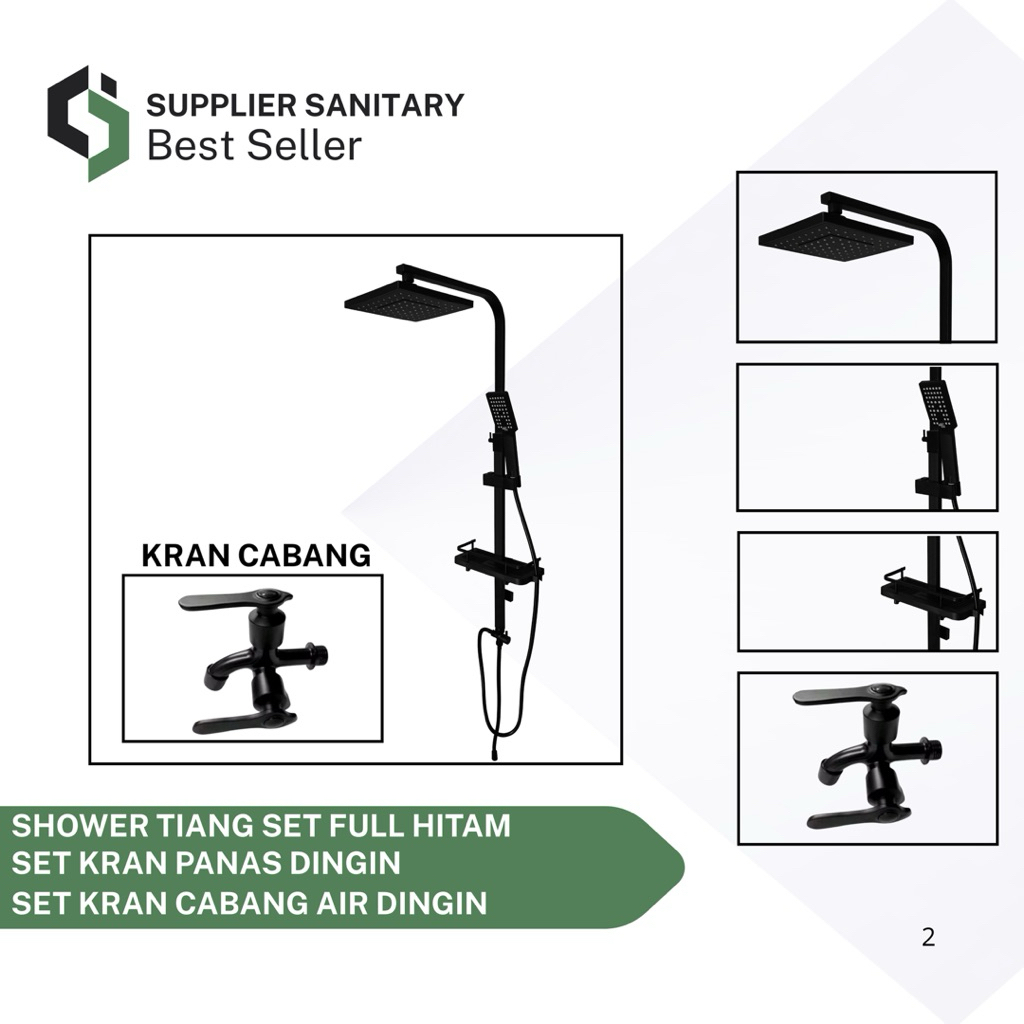 SHOWER TIANG PAKET KRAN CABANG/SHOWER KAMAR MANDI