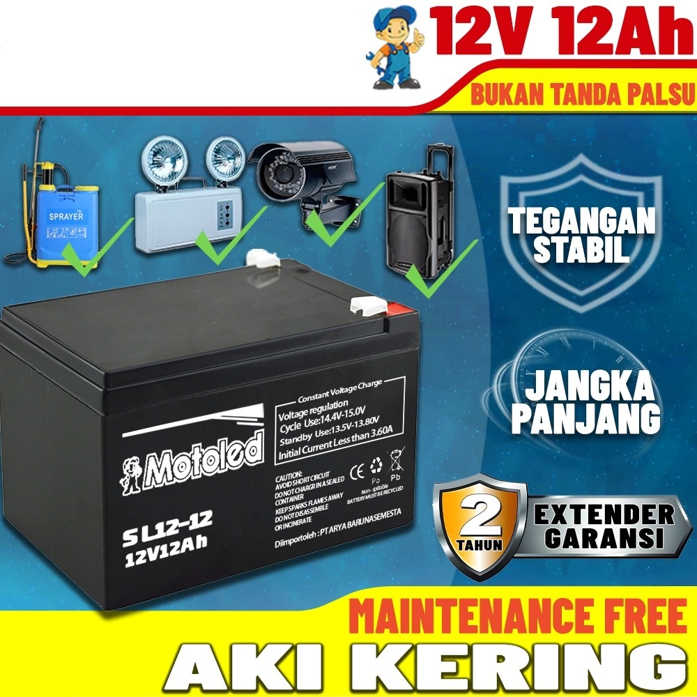 Aki Sprayer Aki Kering 12 Volt 8AH Garansi/Aki 12V 8AH Aki Sepeda Listrik/Aki Sepeda Listrik Selis M