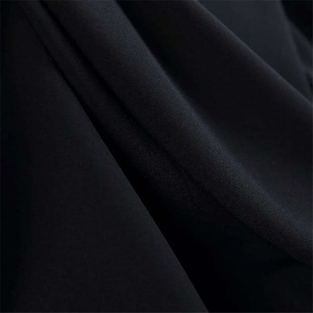 Kain Arabian Jet Black Khusus Gamis Tunik Cadar Syar'i Syari Bahan Adem Hitam Pekat