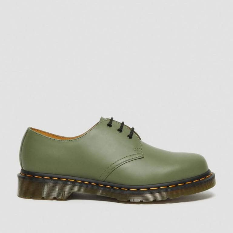Dr Martens 1461 Smooth Leather Oxford Khaki Green ORIGINAL 100% 27757384