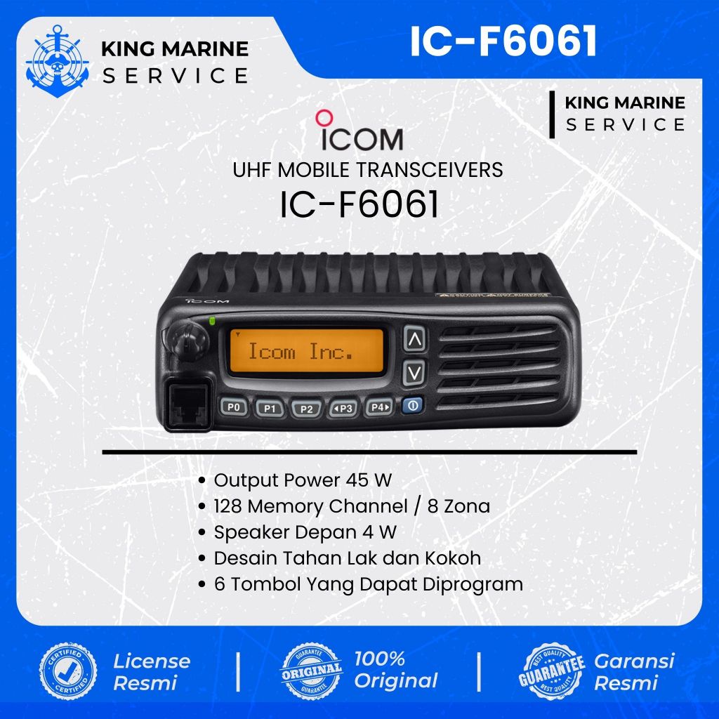 ICOM IC-F6061 Radio Rig Mobile VHF 45W 128 Channel Original